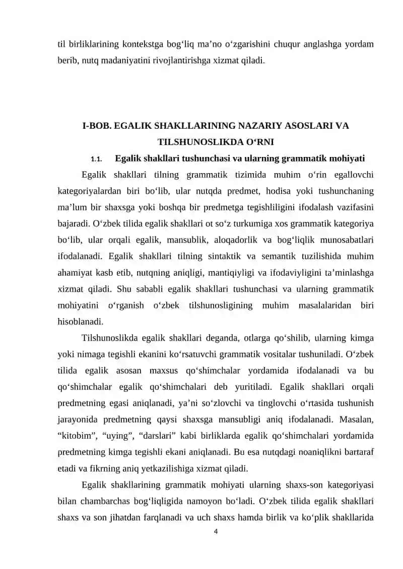 Egalik shakllarining o‘z va ko‘chma ma’nolarda voqelanishi 4