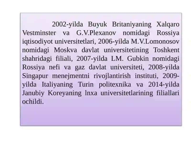 O‘zbekiston Respublikasi Data’lim sohasida amalga oshirilgan islohatlar 4