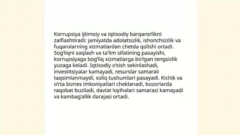 Korrupsiyaga qarshi kurashish - ANTIKORRUPSIYA 4