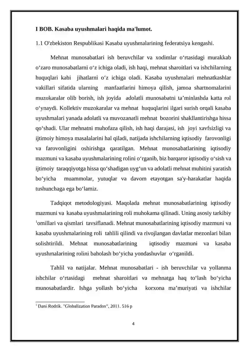 O‘ZBEKISTON RESPUBLIKASI KASABA UYUSHMALARINING KONSTITUTSIYAVIY HUQUQIY ASOSLARI. 4