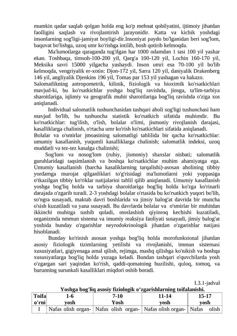 Ayiruv va nafas tizimining yosh xususiyatlari va gigiyenasi 4