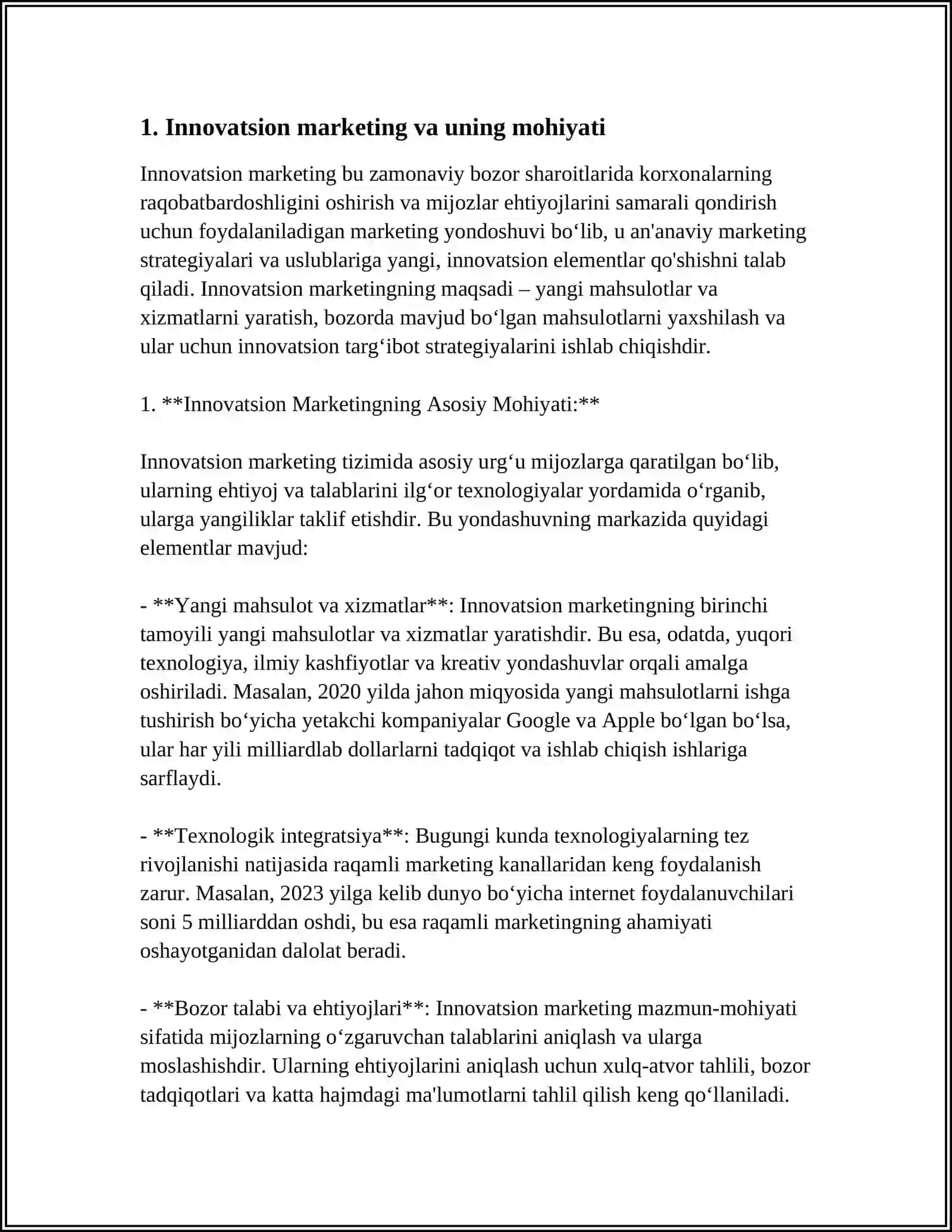 MARKETINGDA INNOVATSIYANING AHAMIYATI VA TURLARI 4