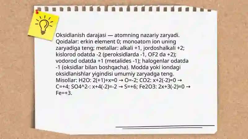 Oksidlanish va qaytarilish jarayonlari nazariy asoslari 4