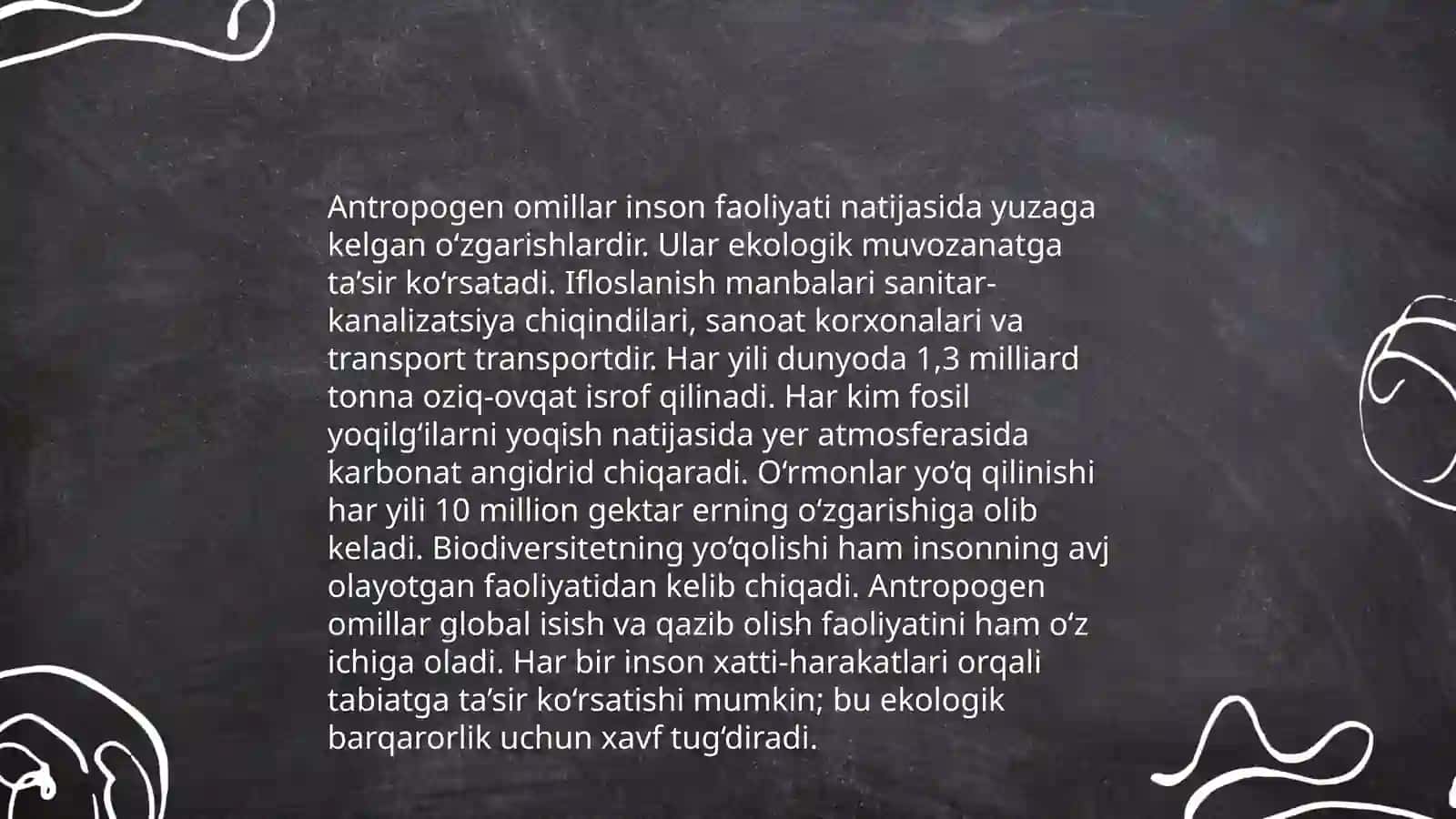 Ekologiya.Odam -ekologik omil.Biosfera va uning muammolari 4