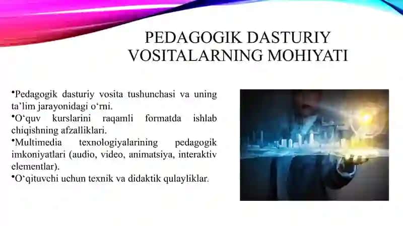 Pedagogik dasturiy vositalar (AutoPlayMedia Studio, CourseLab, iSpring Suite, Hot Potatoes va boshqalar) yordamida multimediali o'quv kurslarini yaratish 4