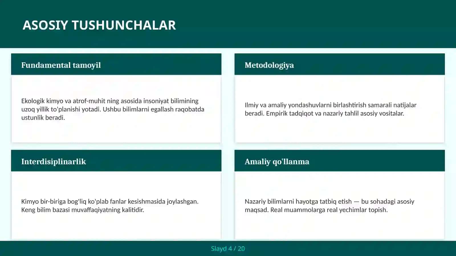 Ekologik kimyo va atrof-muhit 4