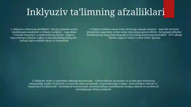 Imkoniyati Cheklangan Bolalarni Ta'Limga Jalb Etishning Huquqiy Asoslari 4