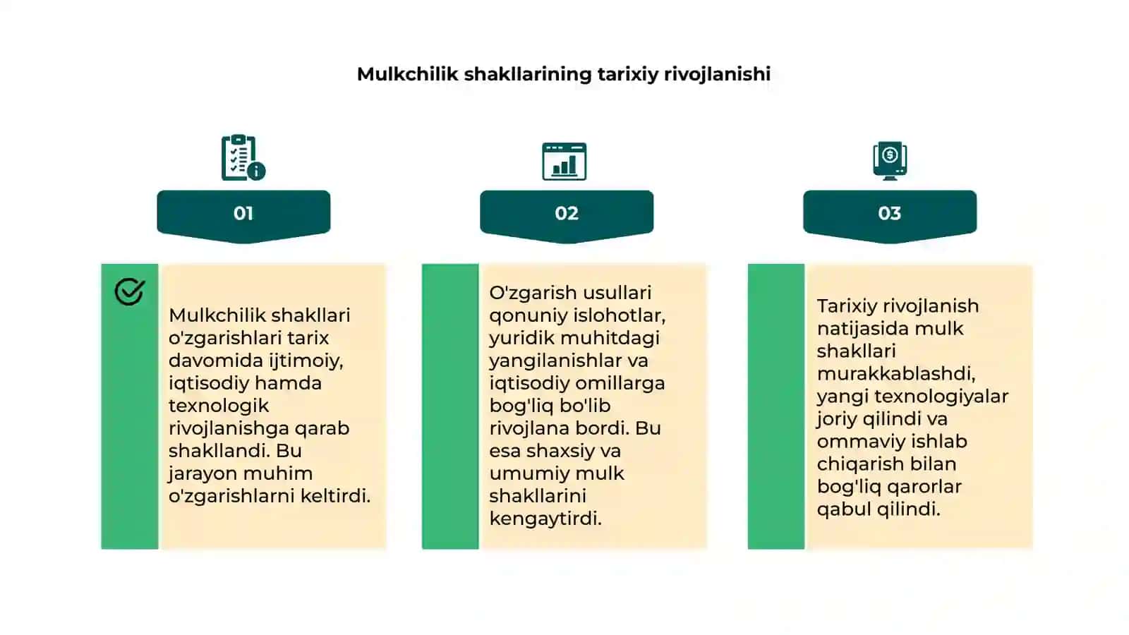 Mulkchilik shakllari oʻzgarishining yoʻllari va usullari 4
