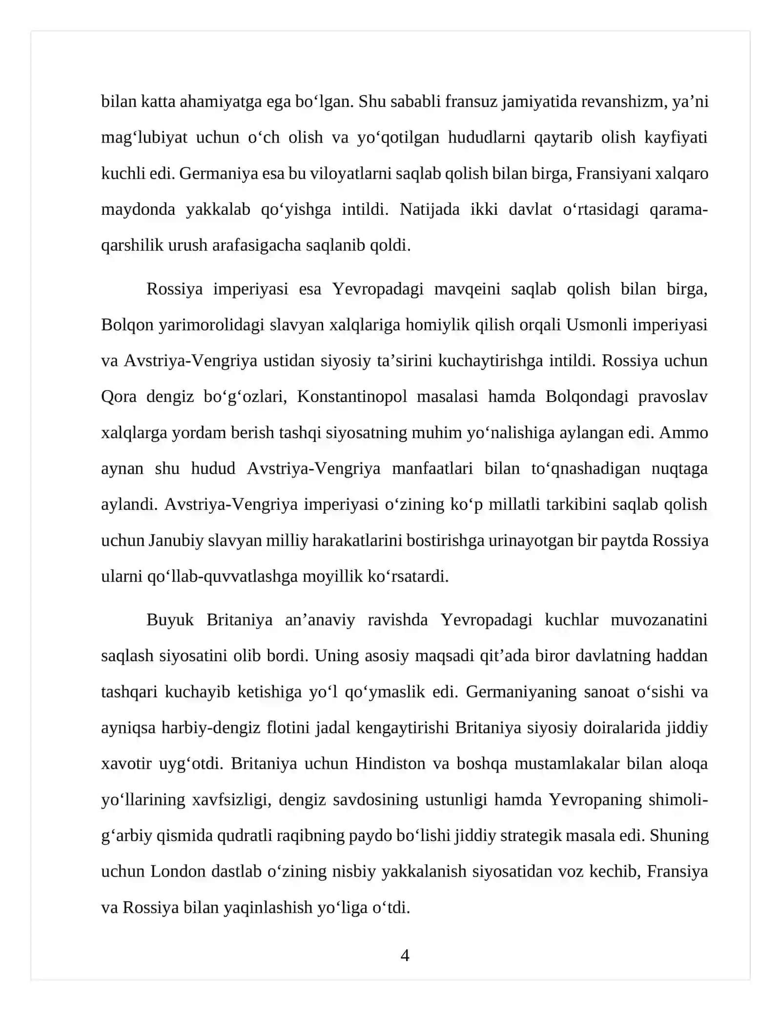 BIRINCHI JAHON URUSHI BOSHLANISHI ARAFASIDAGI XALQARO VAZIYAT 4