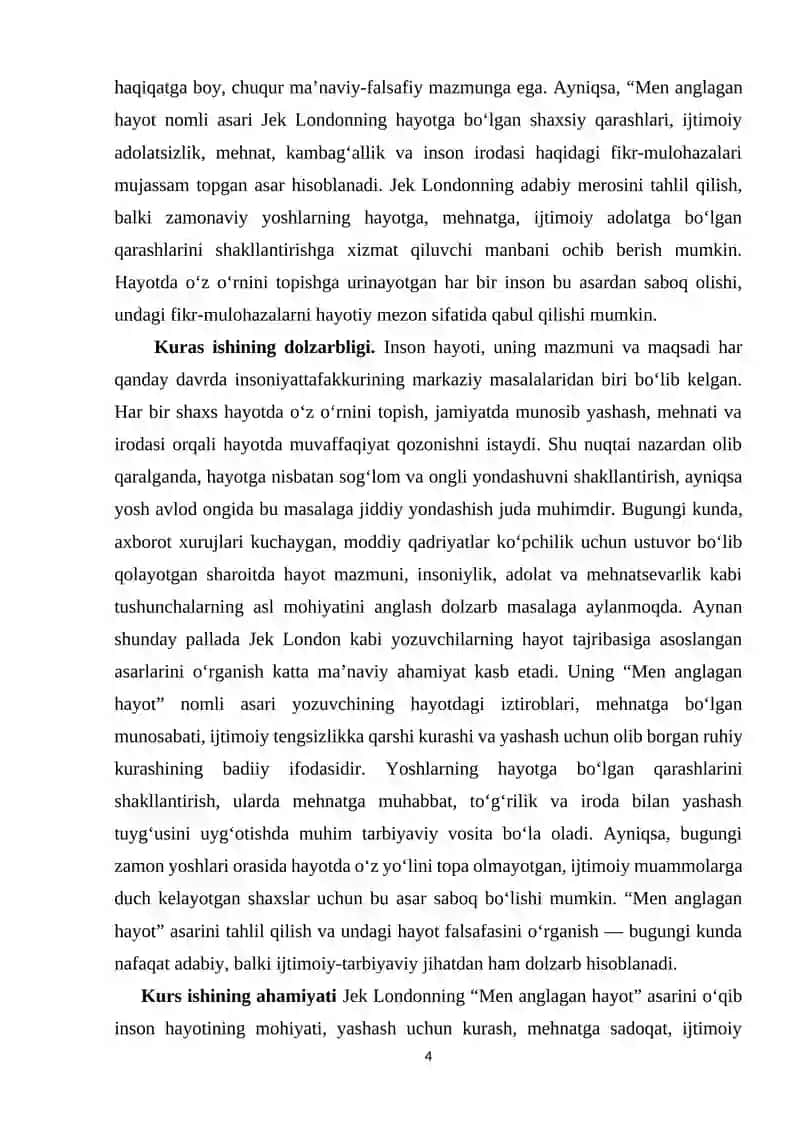 Men anglagan hayot asarida hayot haqida qarashlar tasviri 4