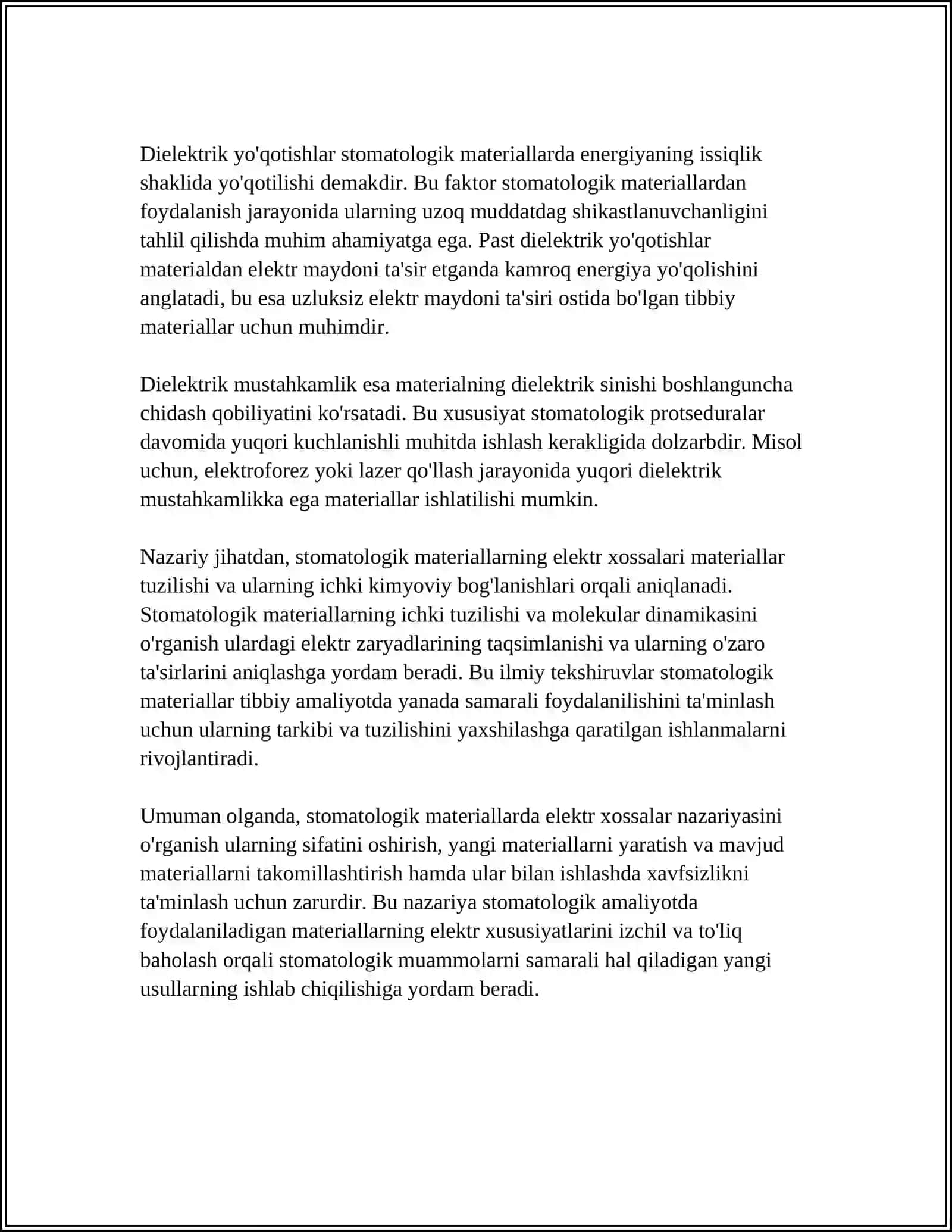 STOMATOLOGIK MATERIALLARNING ELEKTR XOSSALARINI ANIQLASH USULLARI 4
