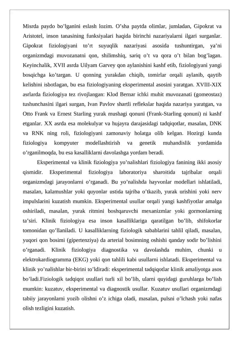 Fiziologiya faniga kirish. Qon aylanish tizimining fiziologik asoslari 4