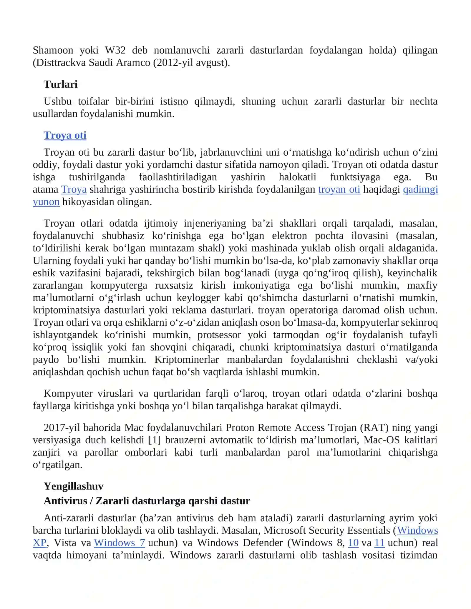 Zararli dasturlar va ularning turlari. Viruslar, botnetlar, troyanlar va rootkitlar 4