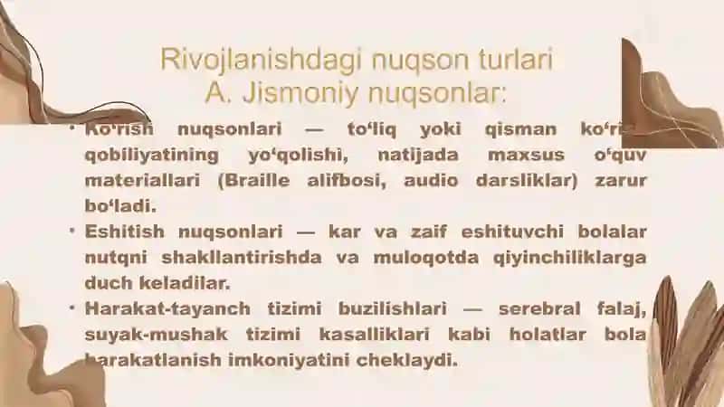 O’zbekiston Respublikasida jismoniy va ruhiy rivopjlanishda nuqsoni bo’lgan bolalar va o’smirlarning ijtimoiy himoyasi 4