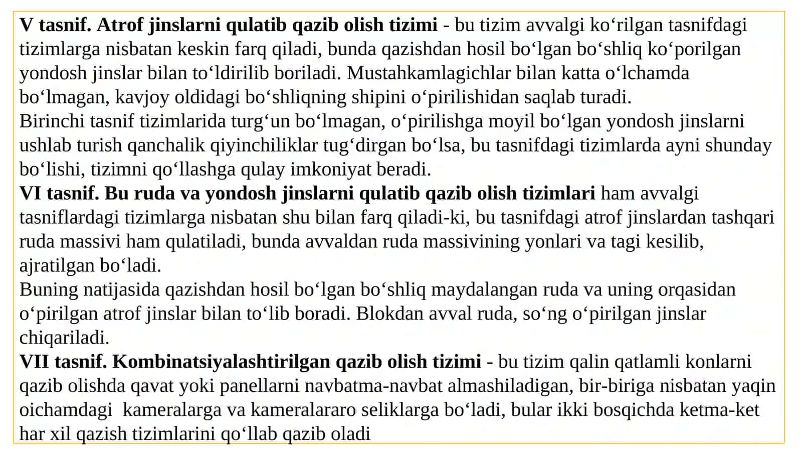 15-Mavzu Qazish tizimining tasnifi 4