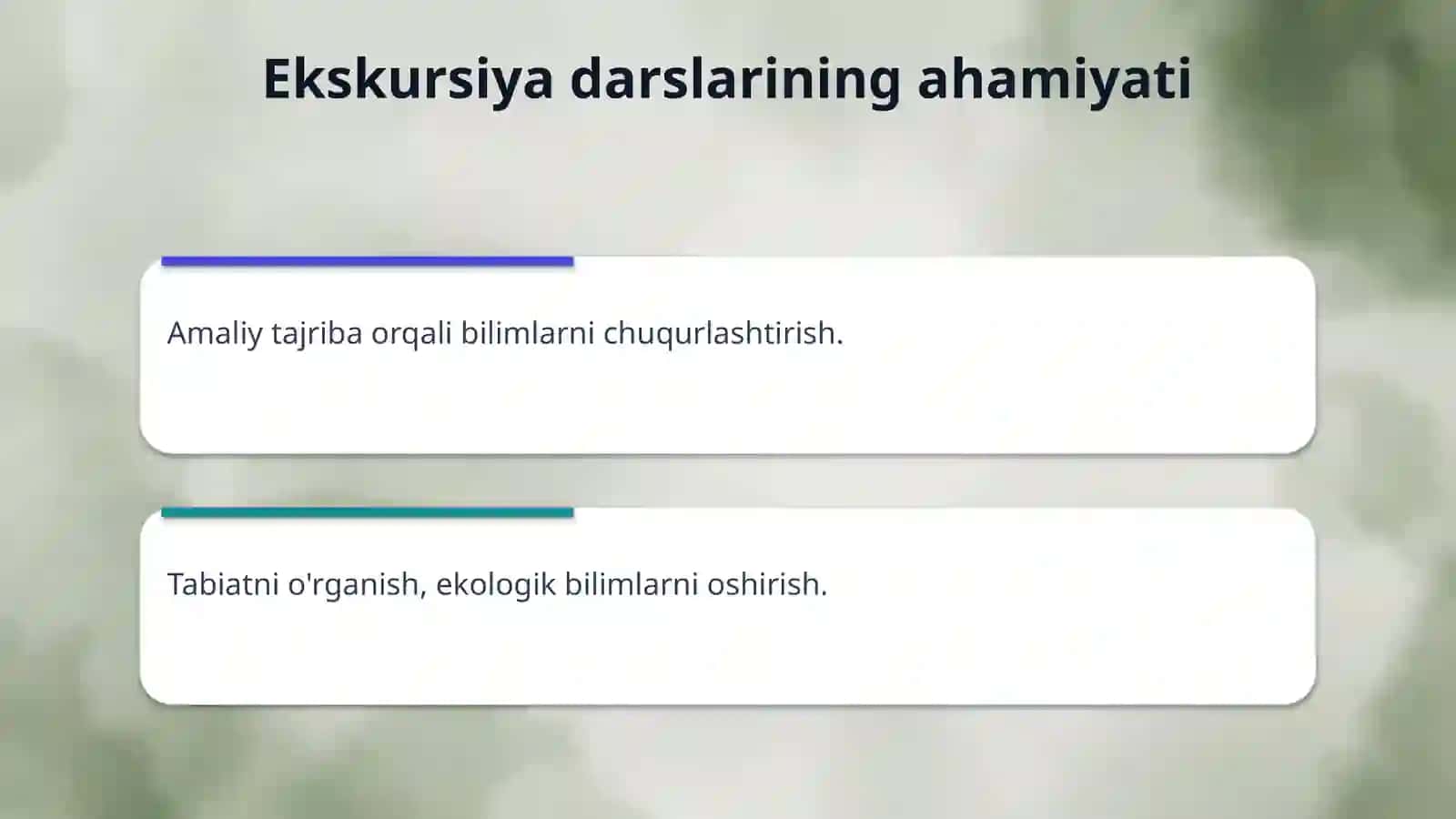 Ekskursiya darslari va uning tabiiy fanlarni oʻqitishda tutgan oʻrni 4