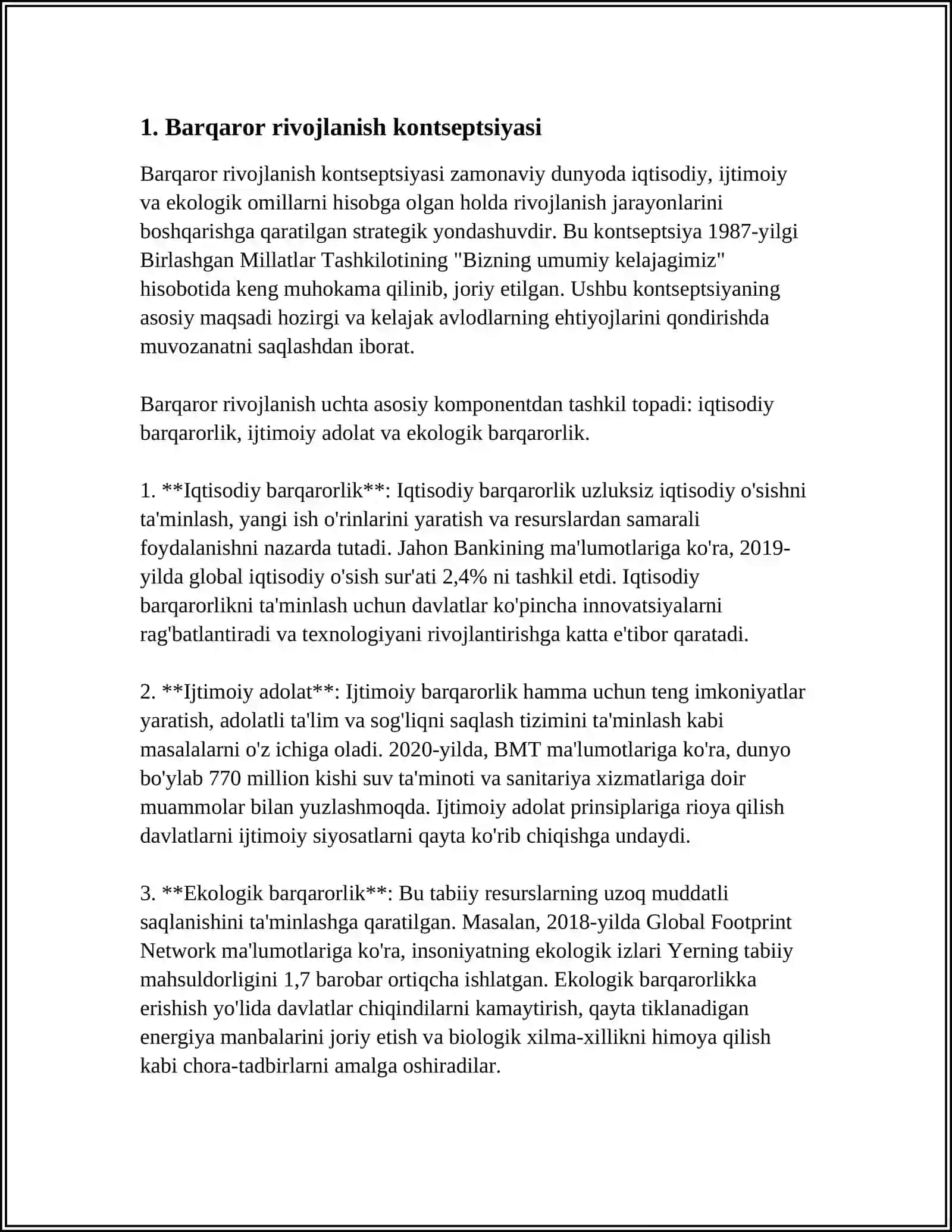 Barqaror rivojlanish kontseptsiyasi 4