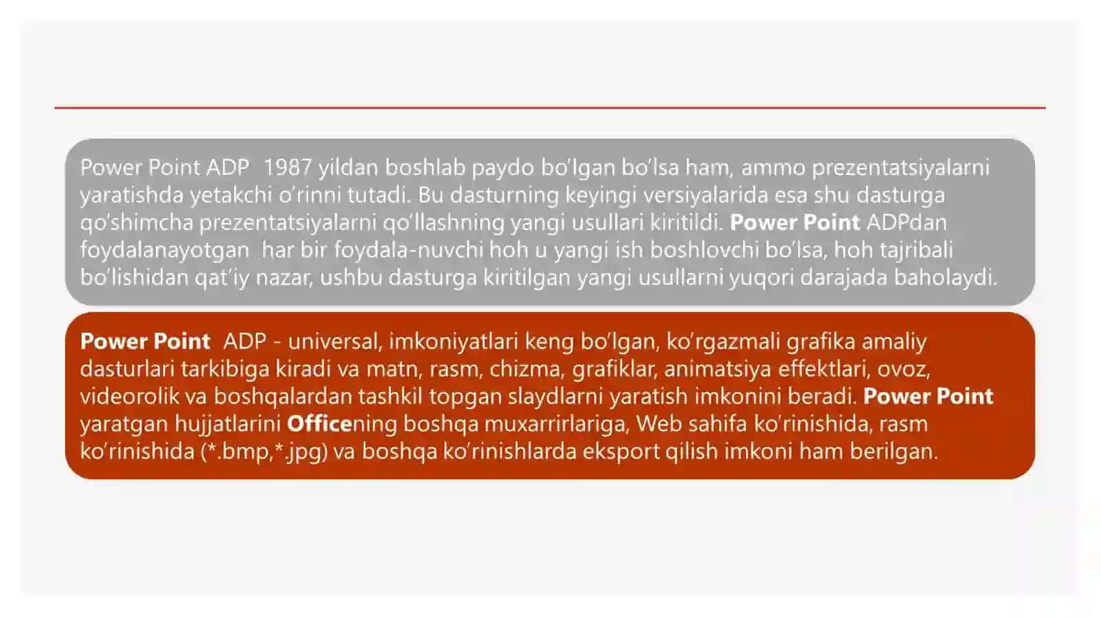 Power Point dasturi yordamida taqdimot yaratish 4