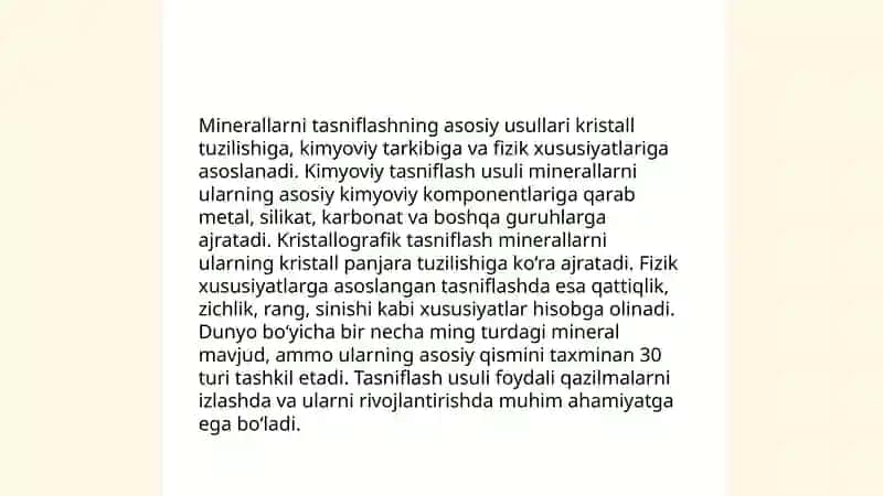 Minirologiya va minerallar xaqida tushincha 4
