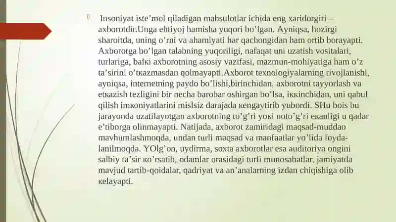 Mediasavodxonlik va axborot madaniyati fanining predmeti, maqsadi va vazifalari 4