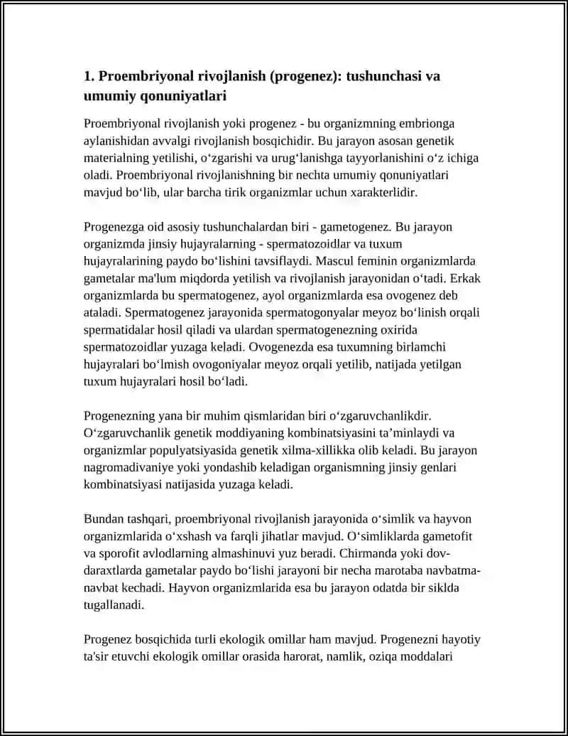 PROEMBRIONAL RIVOJLANISHNING UMUMIY QONUNIYATLARI (PROGENEZ). EMBRIONAL RIVOJLANISHNING UMUMIY QONUNIYATLARI. (EMBRIOGENEZ). TERATOGEN OMILLAR 4