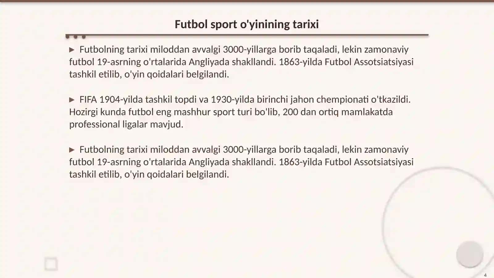 Gandbol va futbol sport o’yini haqida 4