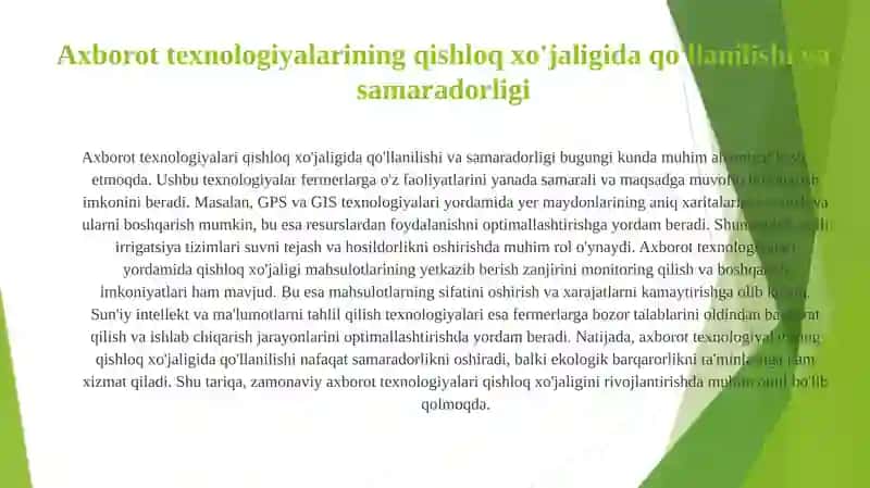 Qishloq xo'jaligida amaliy dasturiy vositalarning roli va afzalliklari 4