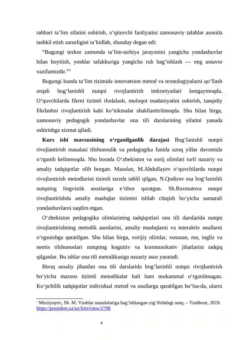 Ona tili darslarida bog’lanishli nutqni rivojlantirish yo’llari 4