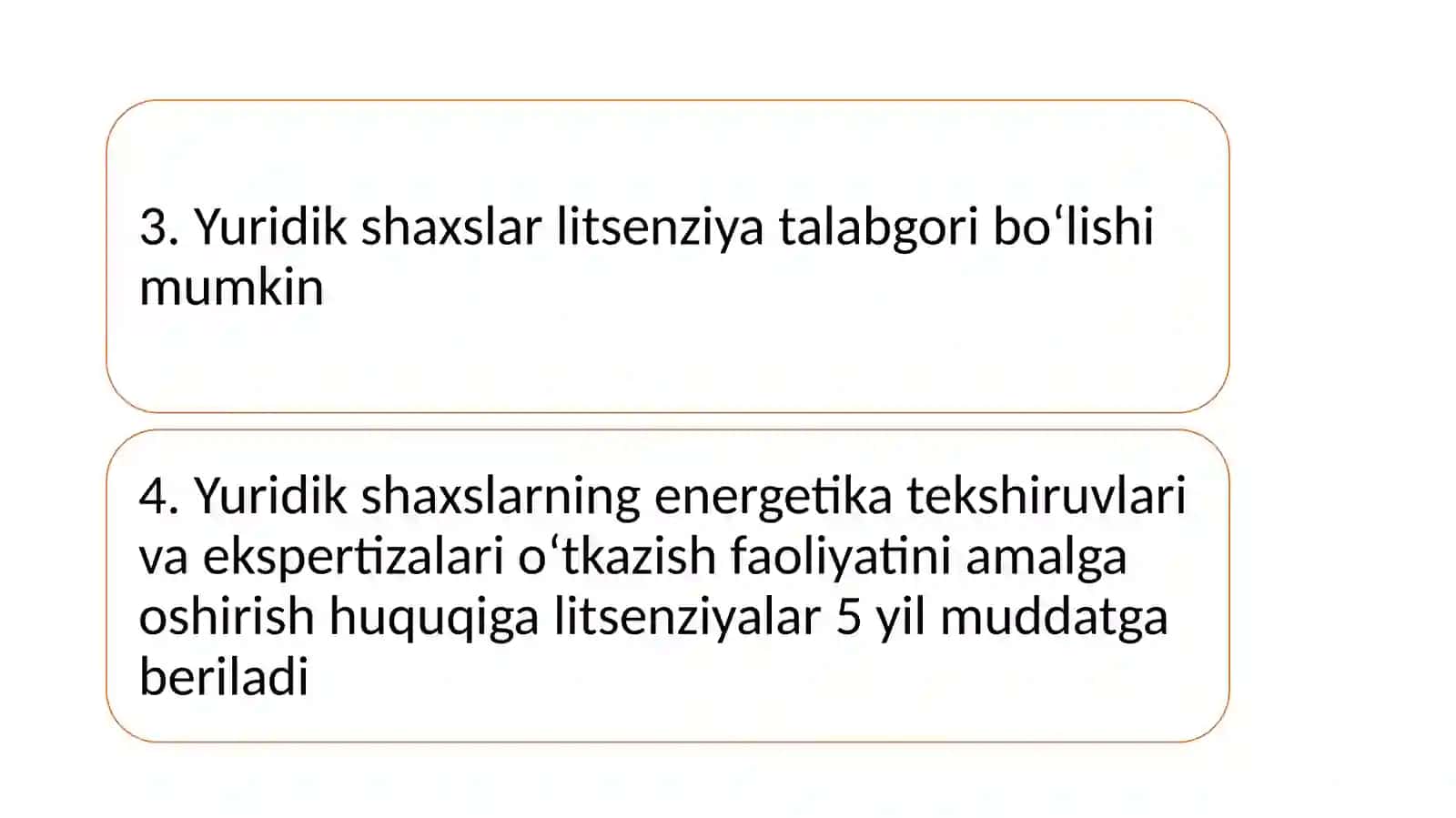 Energetika tekshiruvlari va ekspertizalari o‘tkazish faoliyatini litsenziyalash 4