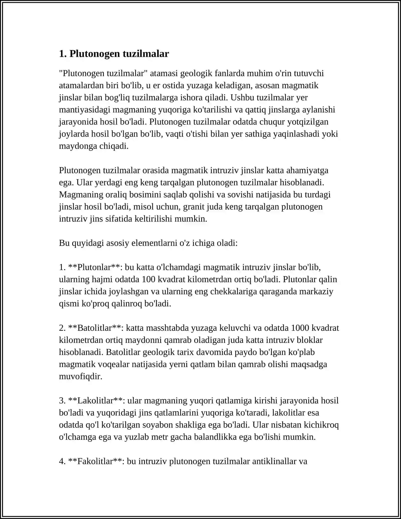 PLUTONOGEN TUZILMALARGA EGA BO'LGAN KONLAR 4