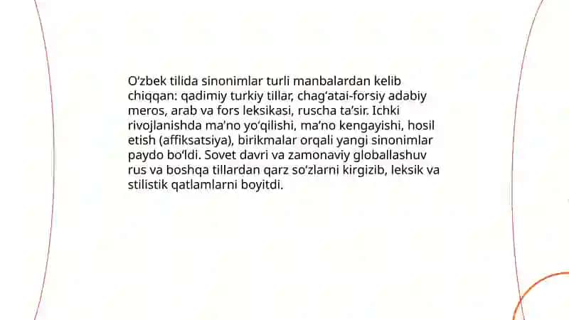Sinonimlar va omonimlar tarixi 4