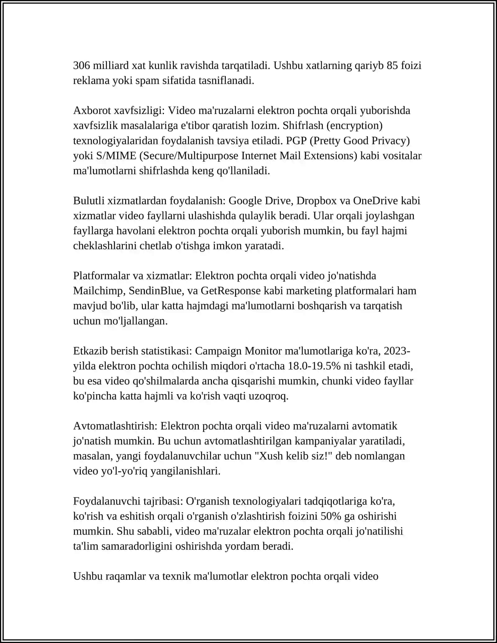 ELEKTRON POCHTA DA VIDEO MA'RUZALARDAN FOYDALANISH 4