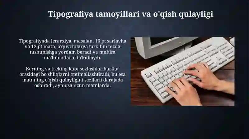 Shrift o'lchami va uslublarining asoslari 4