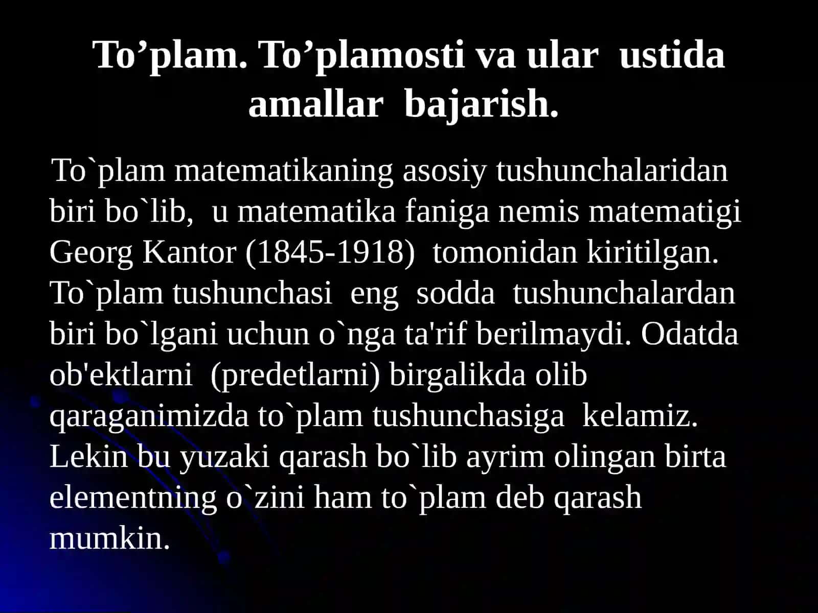TO’PLAM OSTI, UNIVERSAL TO’PLAM EYLER VENN DIAGRAMMALARI 4