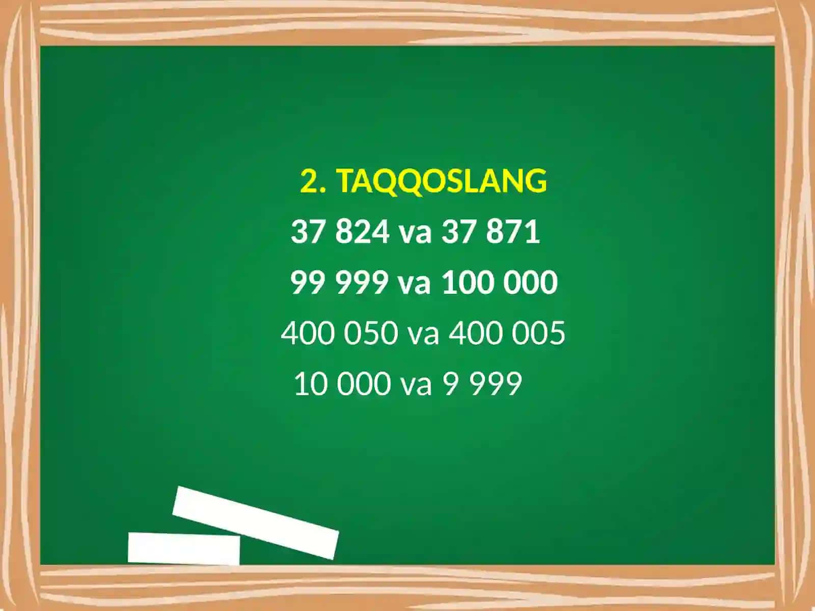 Million ichida ko`pxonali sonlarni taqqoslash 4