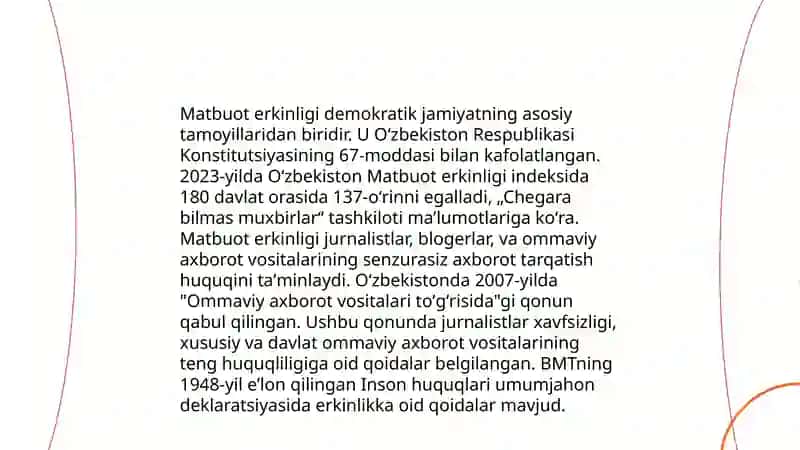 Ommaviy axborot vositalarining huquqiy asosi 4