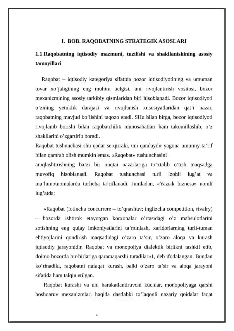 Raqobat - bozor iqtisodiyotining harakatlantiruvchi kuchi 4