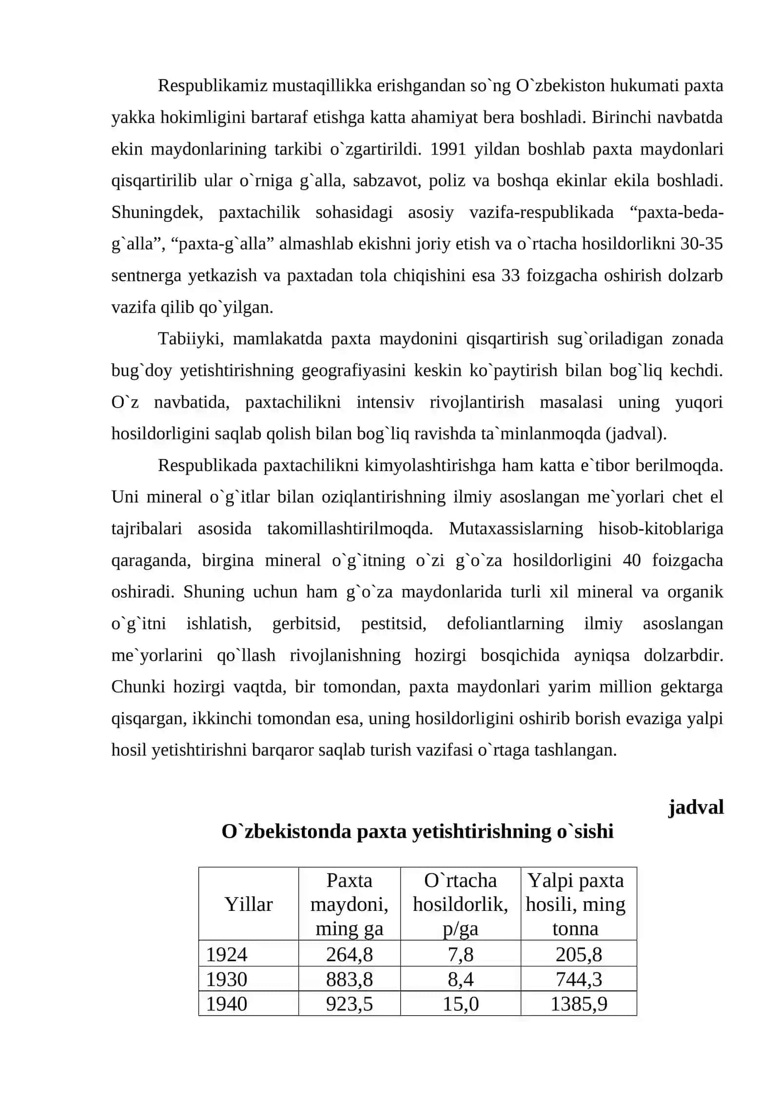 O`zbekiston dehqonchilik tarmoqlari geografiyasi 4