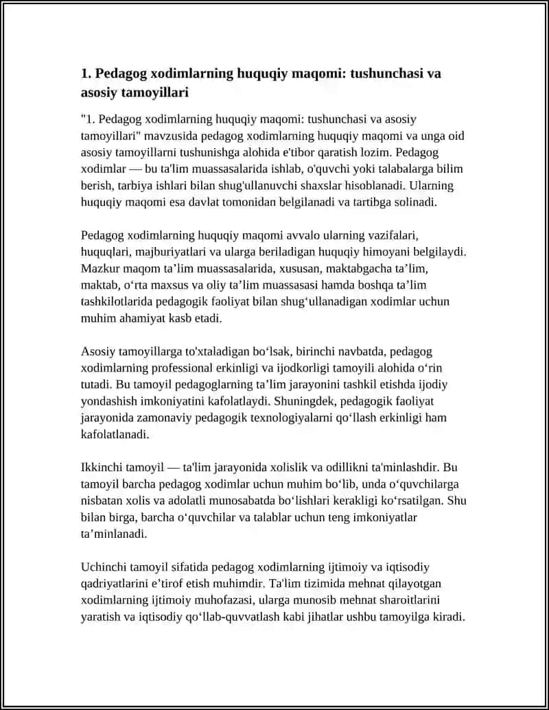 TALIM TASHKILOTLARI PEDAGOG XODIMLARINING HUQUQIY MAQOMI 4