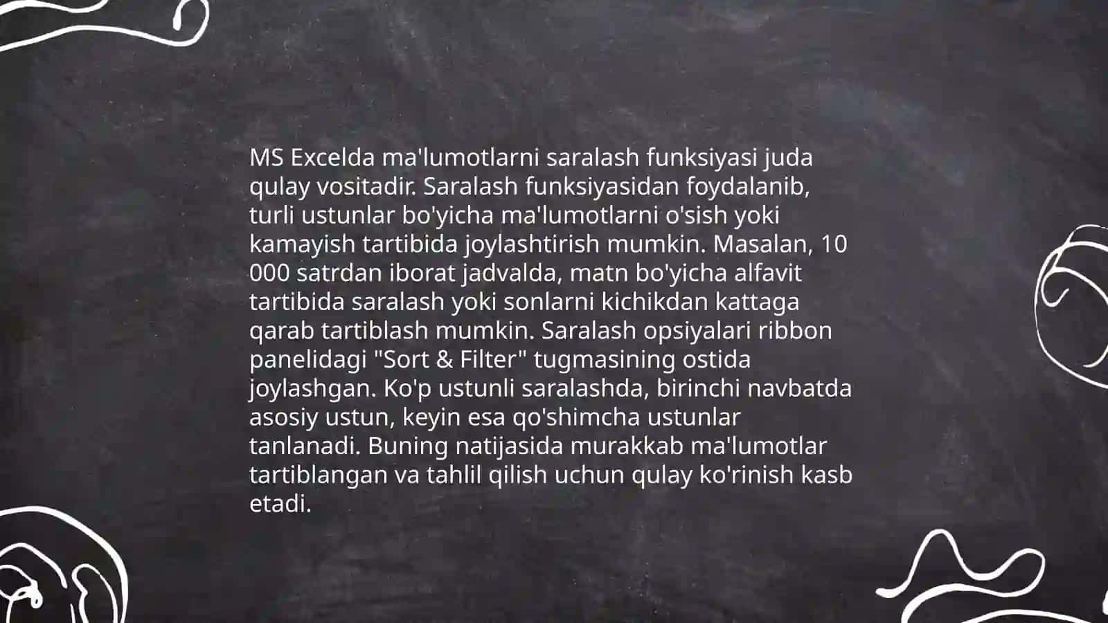 MS Excel yordamida ba'zi masalalarni yechish 4