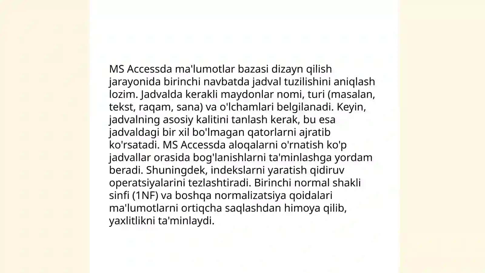 MS Access dasturiy ta'minoti 4