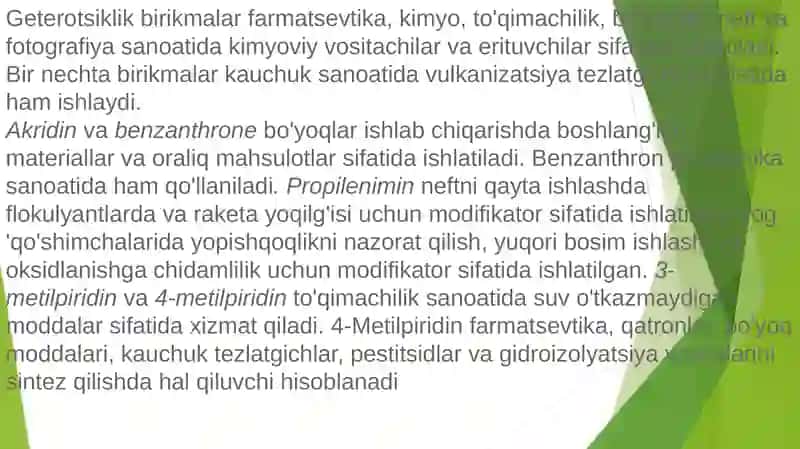 Getero- va polifunksional birikmalar asosida ishlab chiqariladigan zamonaviy dori vositalari 4