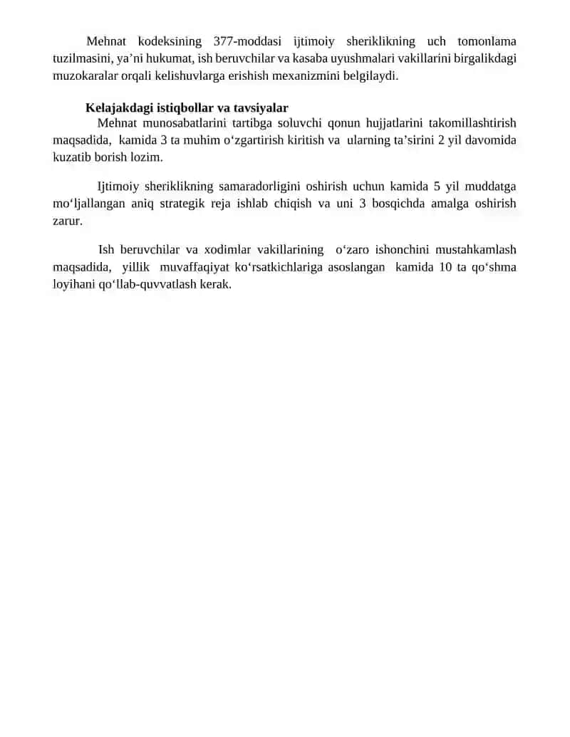 Xodimlarning va ish beruvchilarning ijtimoiy sheriklikdagi vakilligi 4