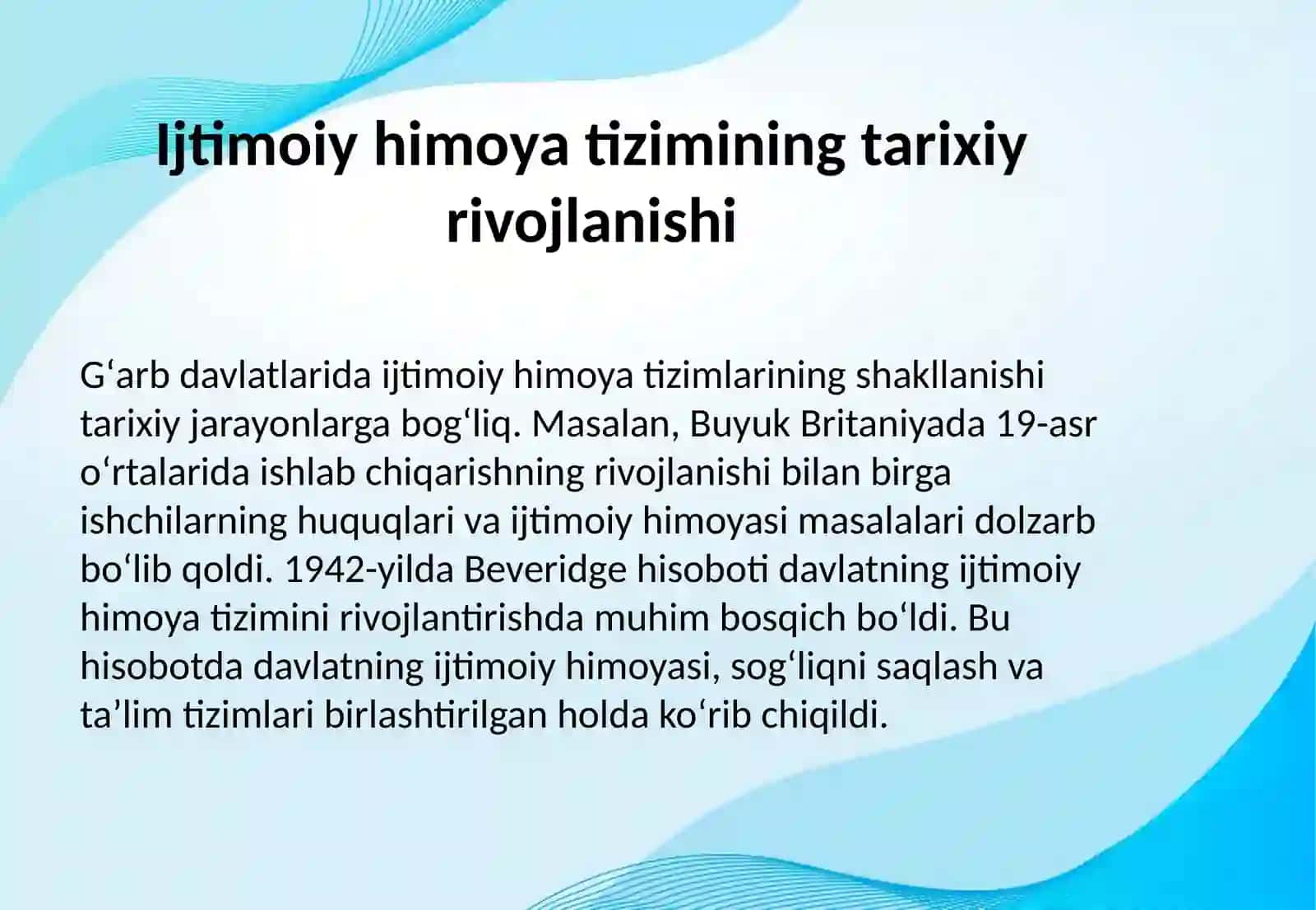 G'ARB DAVLATLARDA IJTIMOIY HIMOYA TIZIMI ASOSLARINI SHAKLLANISHI 4