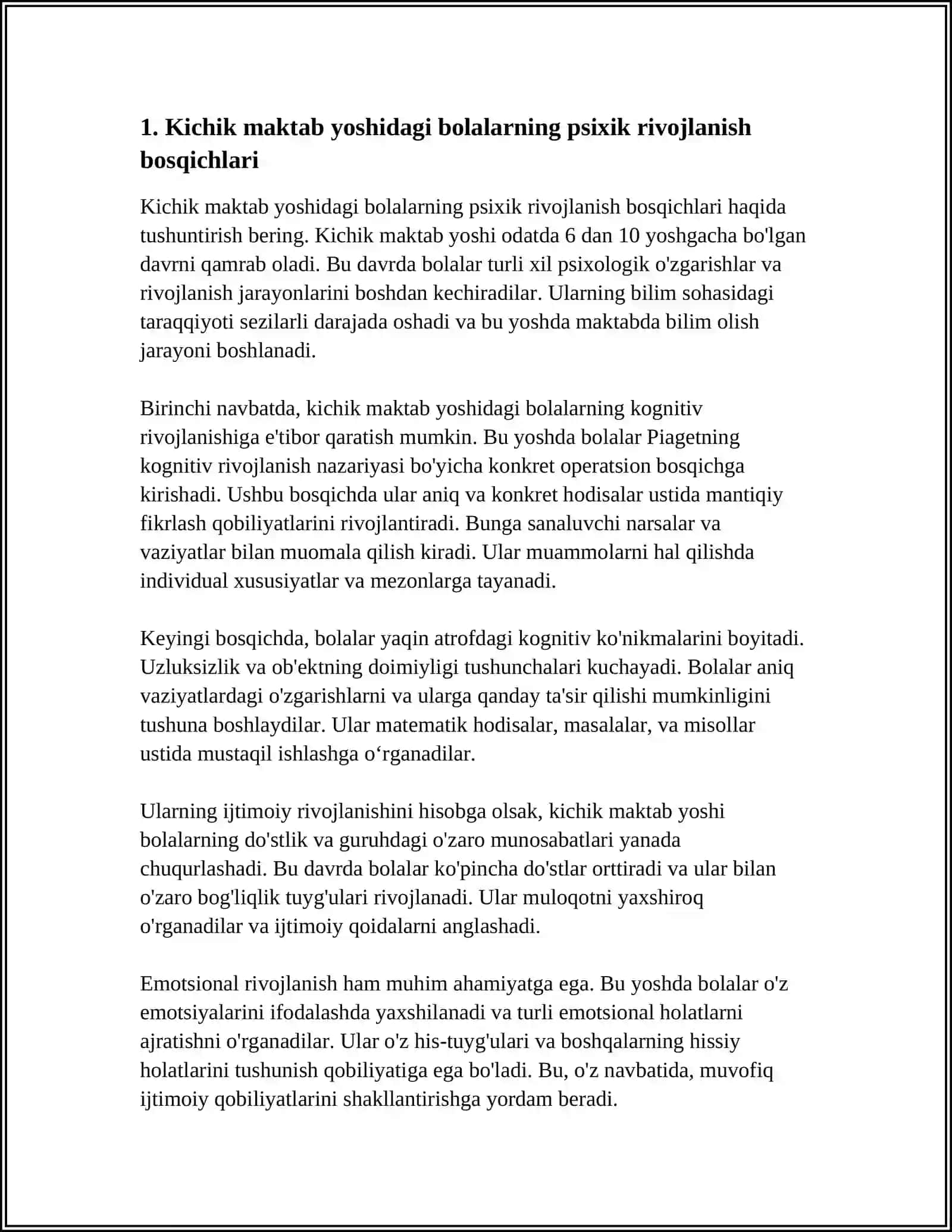 KICHIK MAKTAB YOSHIDAGI OʻQUVCHILARNING PSIXOLOGIK XUSUSIYATLARI 4