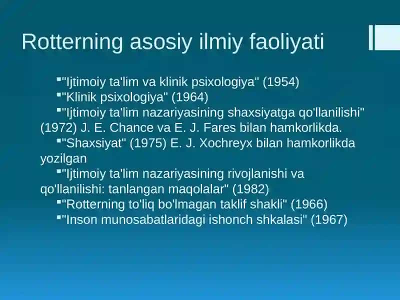 Julian Rotterning ijtimoiy-kognitiv nazariyasi 4