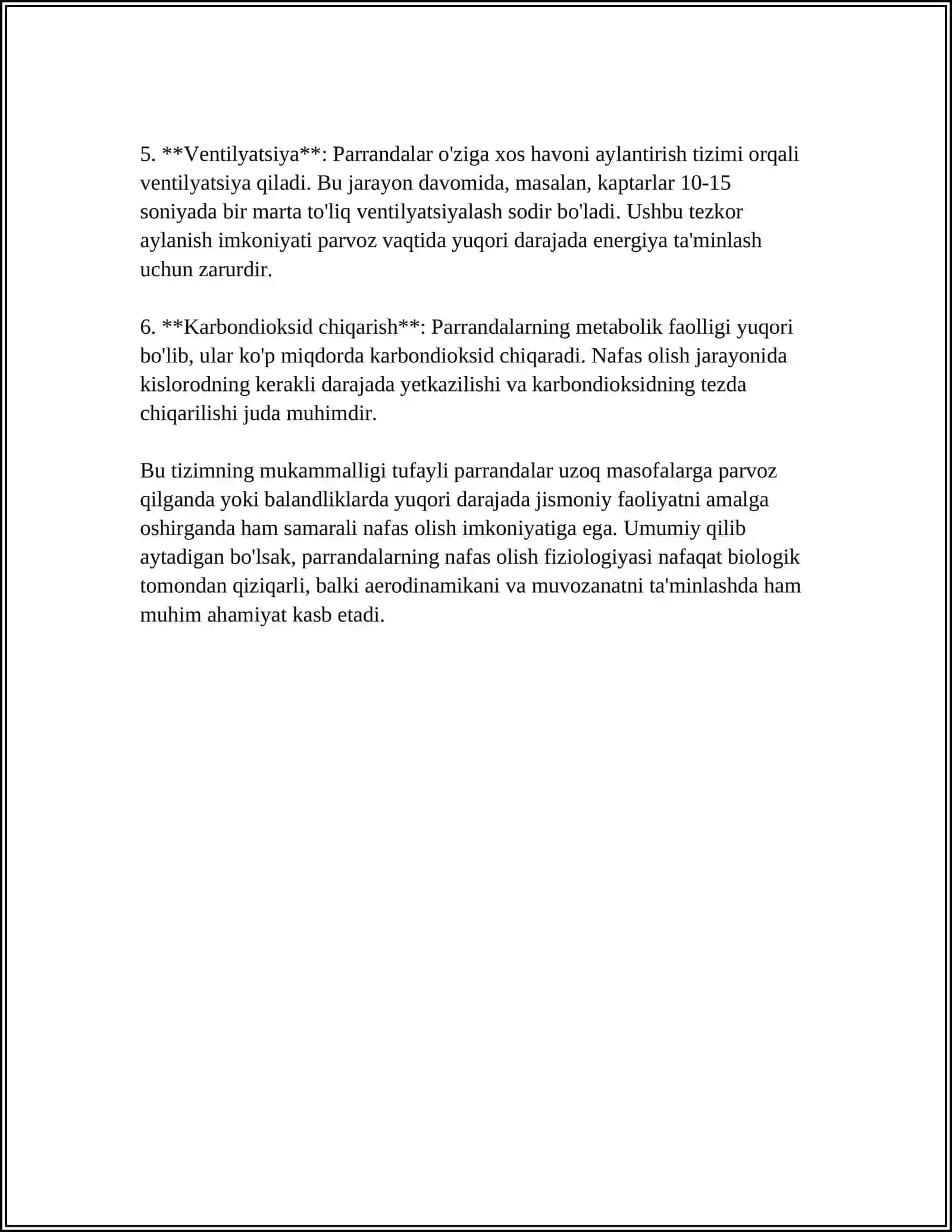 PARRANDALARDA NAFAS OLISHNING OZIGA XOS HUSUSIYATLARI 4