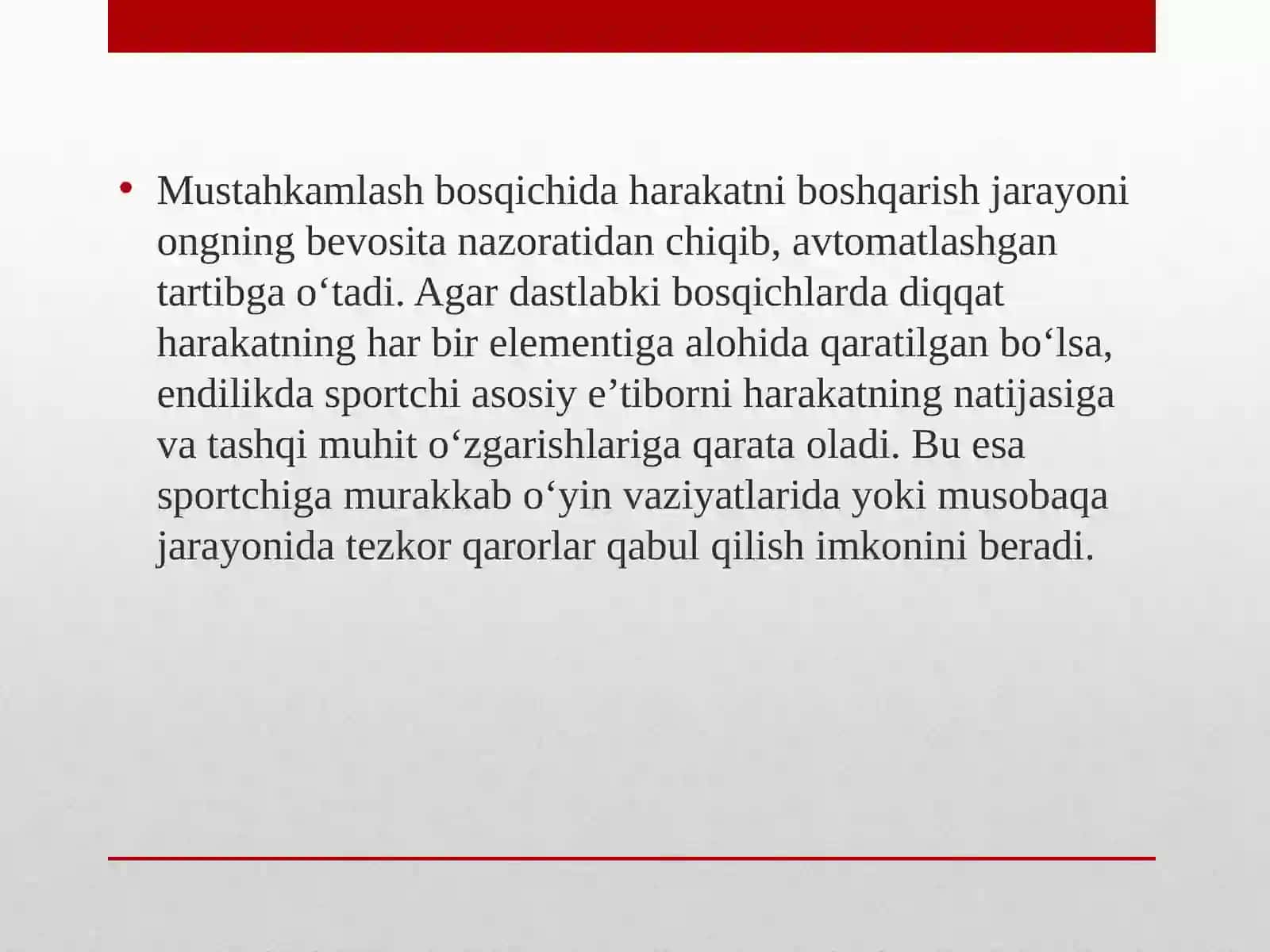 Mustahkamlash va takomillashtirish bosqichining oʻziga xos belgilari 4