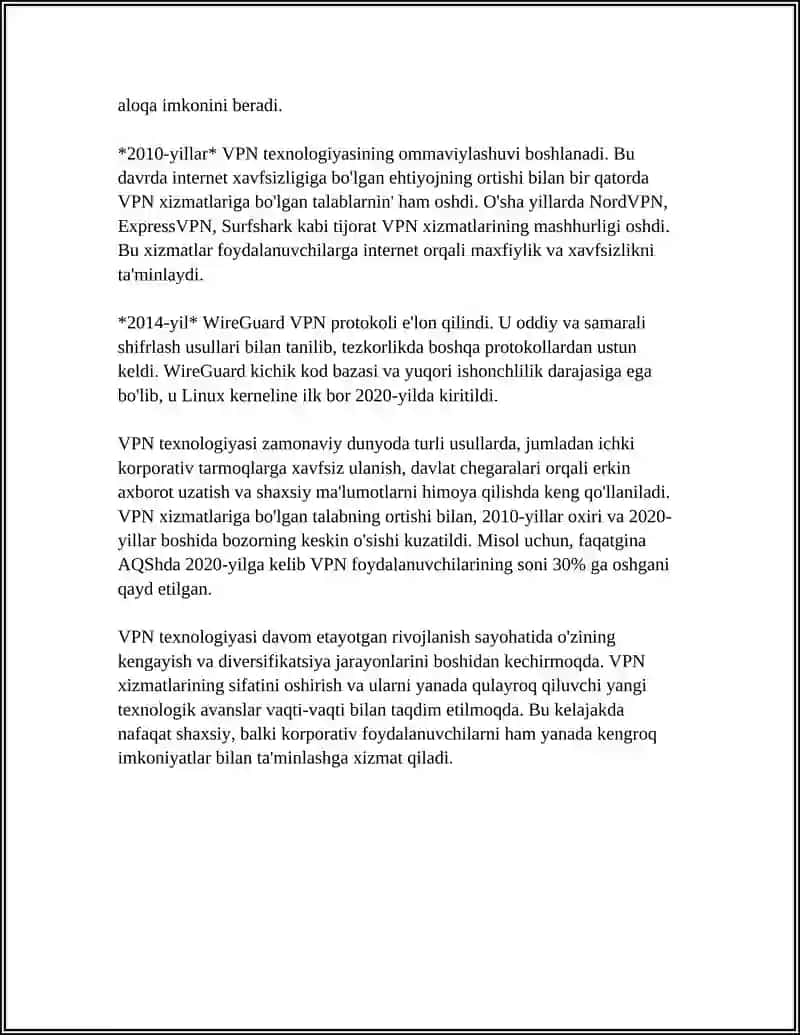 VPN Texnologiyalarining Tarixi 4