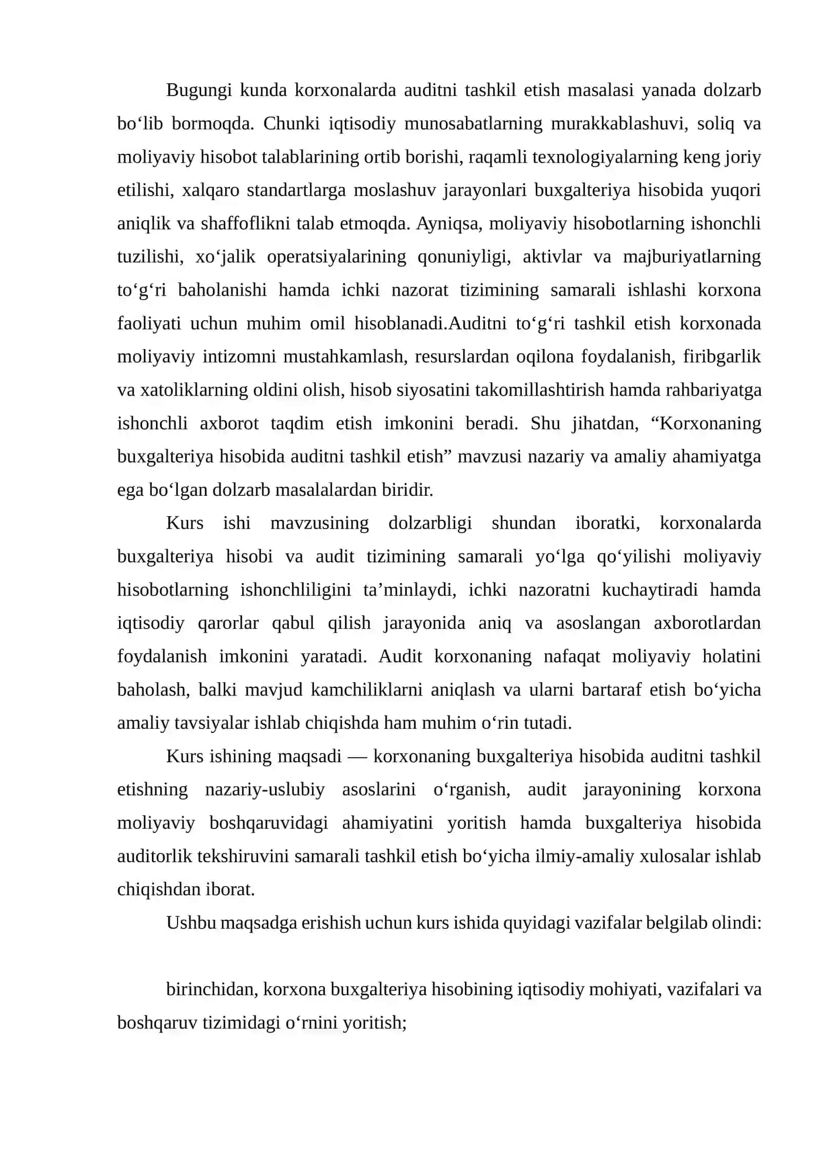Korxonaning buxgalteriya hisobida auditni tashkil etish 4